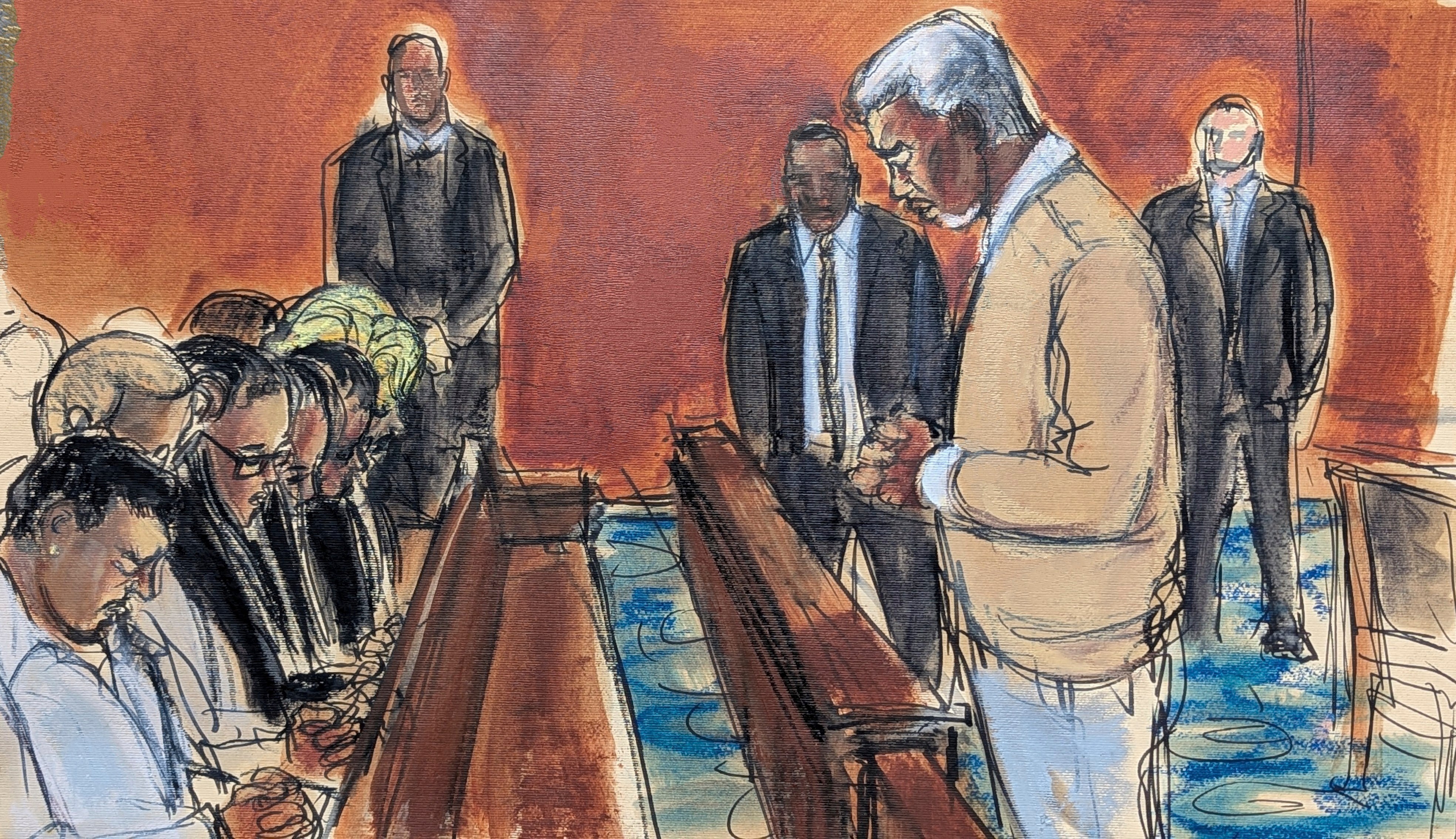 Diddy prayed while looking at his children after he was acquitted of two of the more serious charges he faced