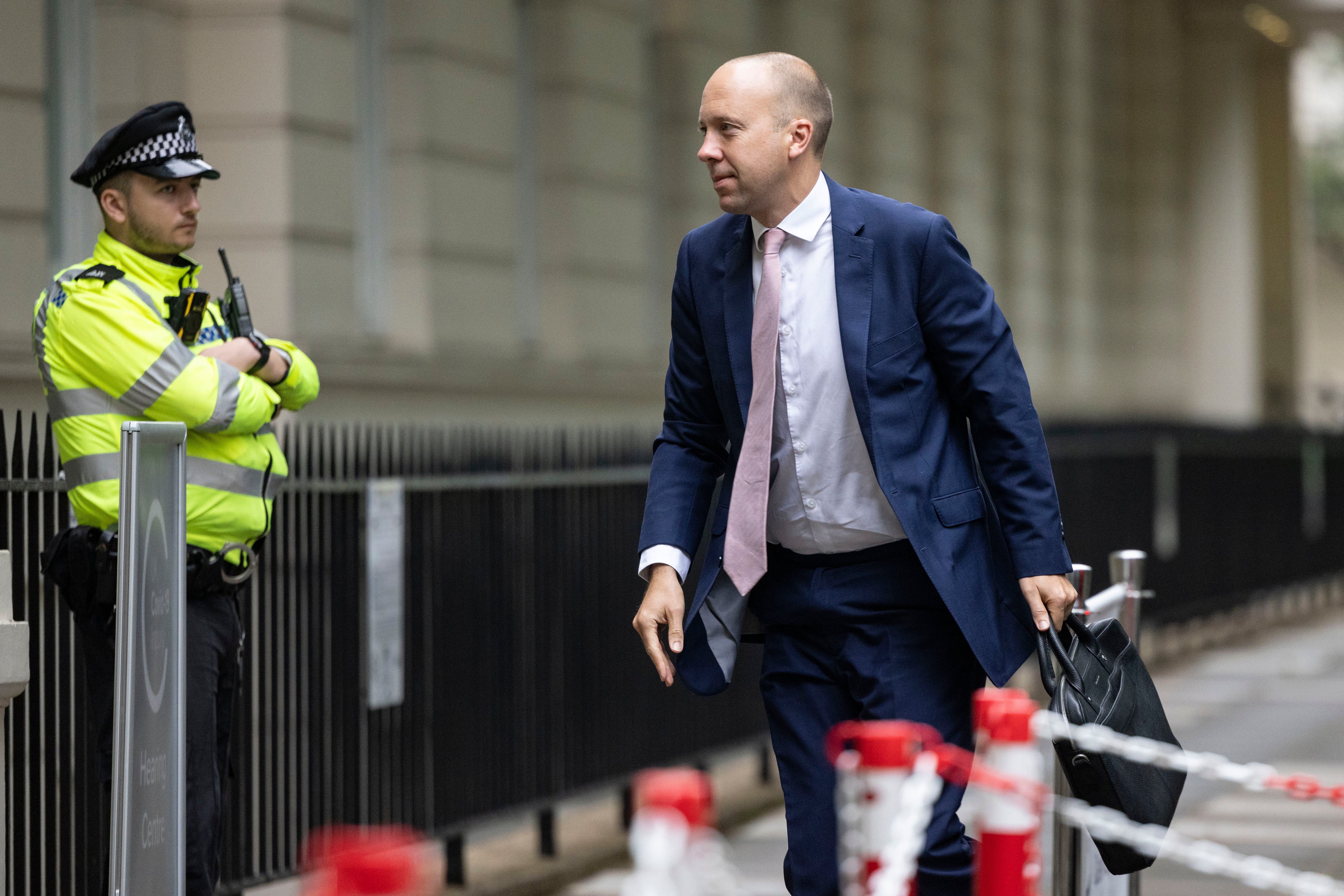 Former health secretary Matt Hancock arrives to give evidence for module 6 (care sector) of the UK Covid-19 Inquiry, at Dorland House in London