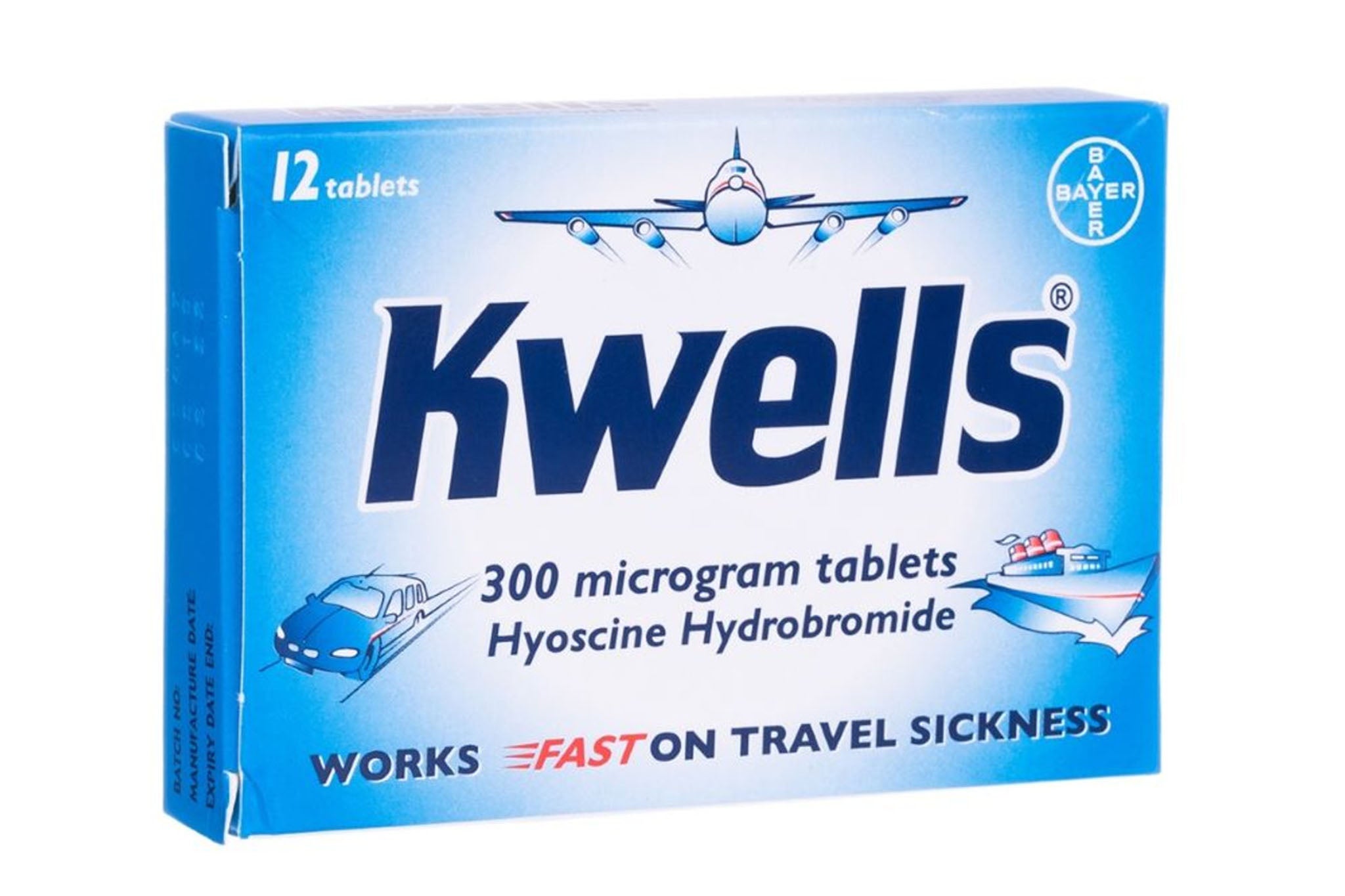 Kwells tablets, taken for motion sickness, contain hyoscine hydrobromide