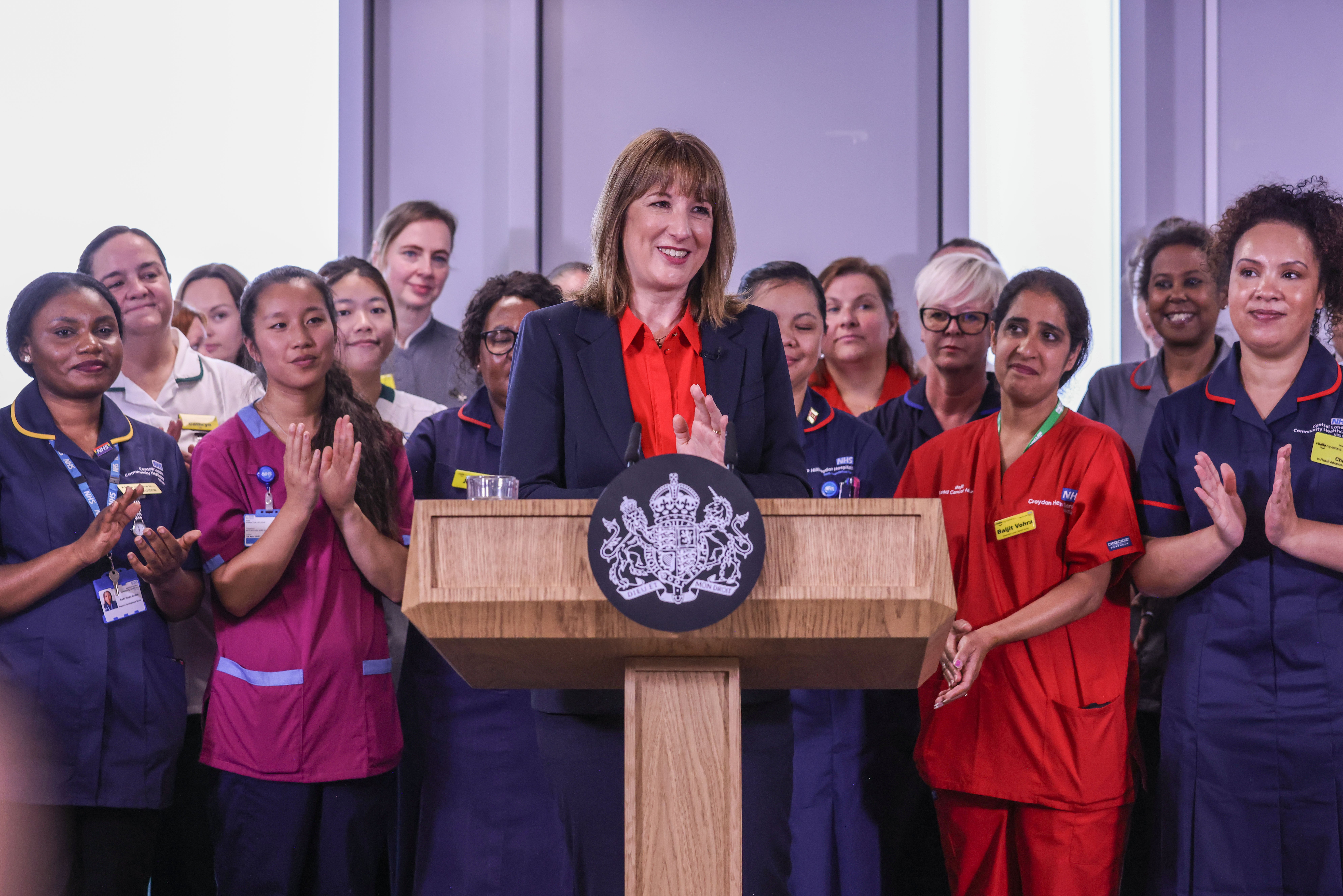 Rachel Reeves at the launch of the government’s 10-year plan for the NHS: ‘Why are markets riding to the chancellor’s rescue? They know that Reeves is the most fiscally hawkish – and thus the most market-friendly – figure at the top of the Labour party’