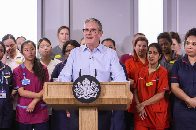<p>Prime Minister Sir Keir Starmer speaking at the launch of the Government’s 10-year health plan (Jack Hill/The Times/PA)</p>