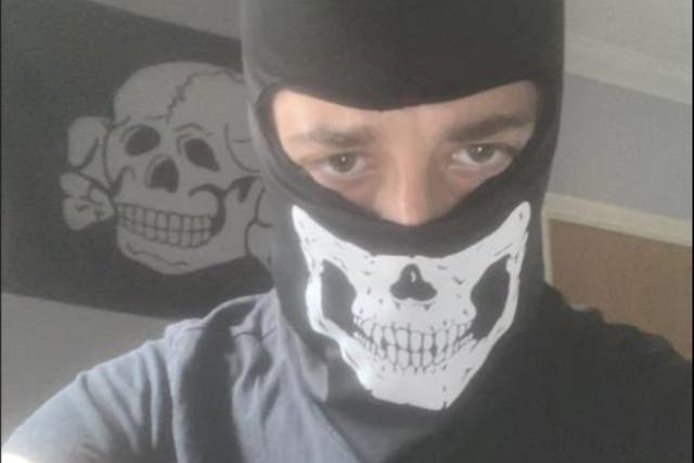 Alfie Coleman in a skull ski mask (Metropolitan Police/PA)