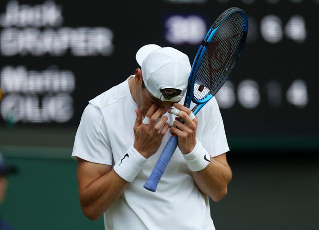 <p>Jack Draper fought back but was ultimately beaten by Marin Cilic</p>