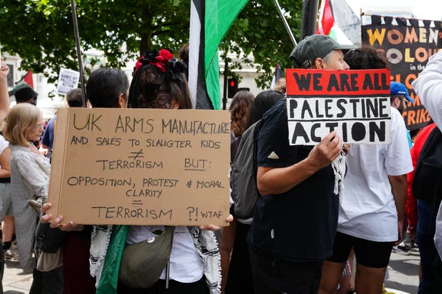 Peers have debated the Government’s plan to proscribe the protest group Palestine Action (Jeff Moore/PA)