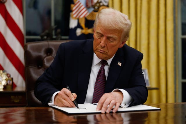 <p>President Donald Trump signed an executive order on his first day in office blocking asylum access at the U.S.-Mexico border</p>