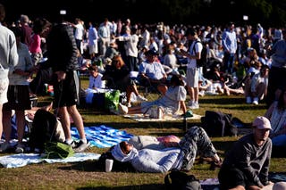 Spectators in the queue on day four of the 2025 Wimbledon Championships