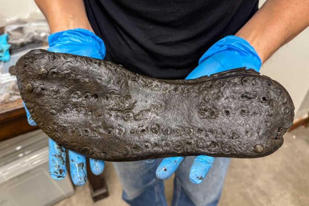 Mystery over ‘unusually large’ Roman shoes unearthed in Northumberland