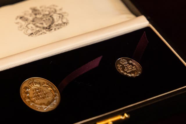 Elizabeth Emblems during the inaugural presentation ceremony at Windsor Castle, Berkshire (Aaron Chown/PA)