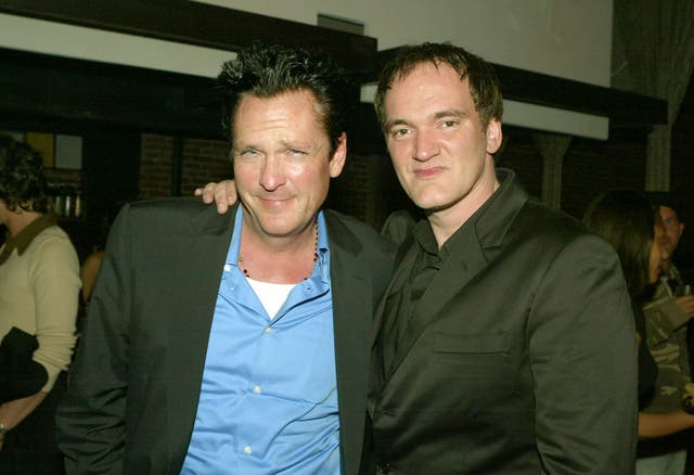 <p>Actor Michael Madsen (L) and director Quentin Tarantino in 2004</p>