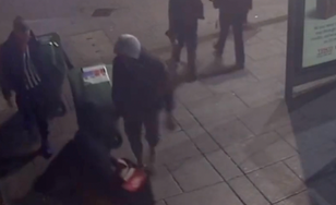 Thieves drag wheelie bin filled with stolen goods through city centre