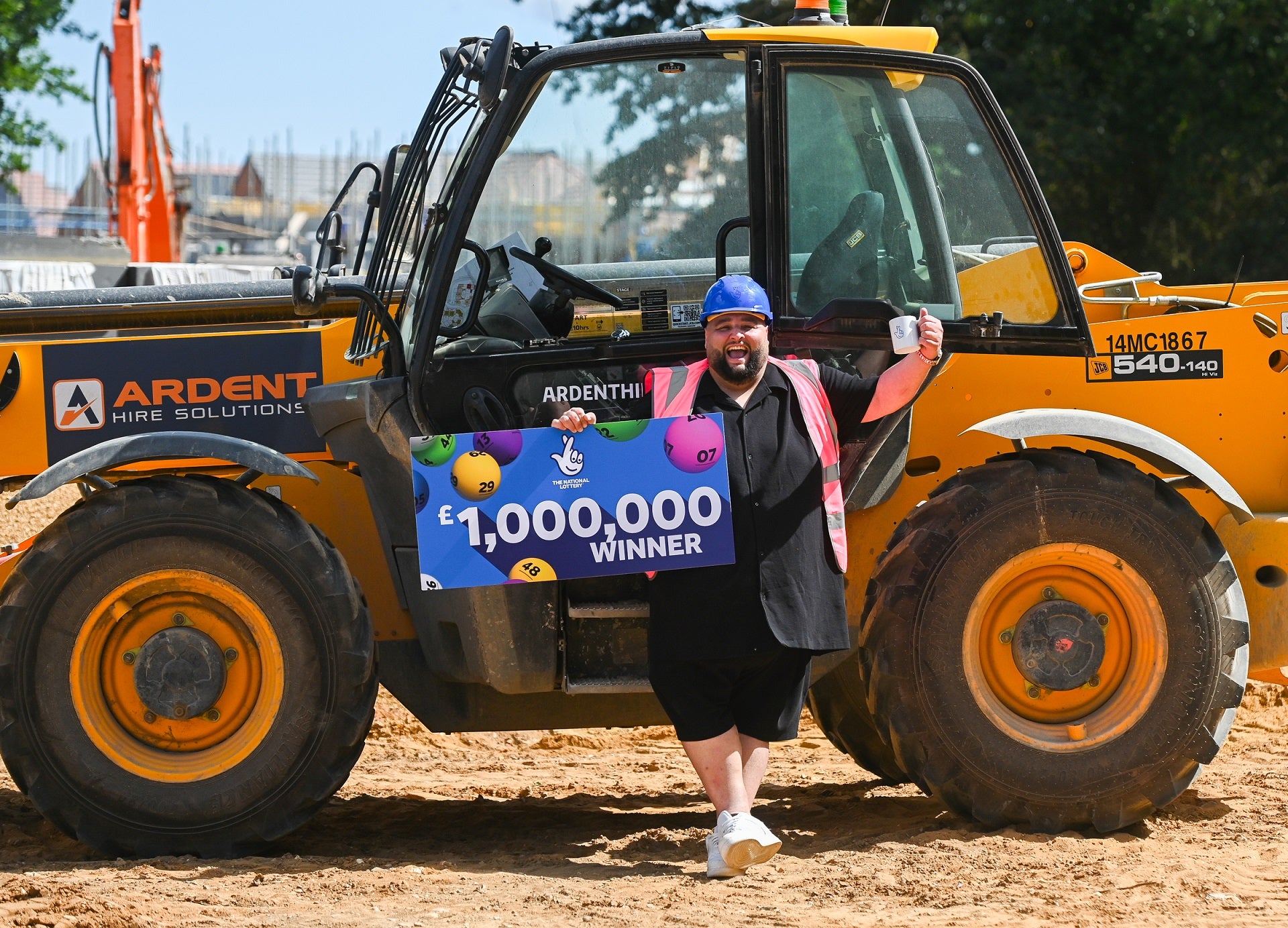 39-year-old builder Adam Lopez, from Norwich, who won £1M on a National Lottery scratchcard
