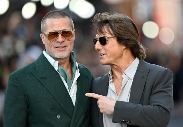 <p>Brad Pitt and Tom Cruise at the premiere of 'F1'</p>