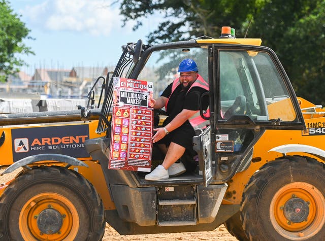 <p>39-year-old builder Adam Lopez, from Norwich, who won £1M on a National Lottery scratchcard</p>