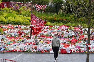 Tributes to Jota outside Anfield on Friday