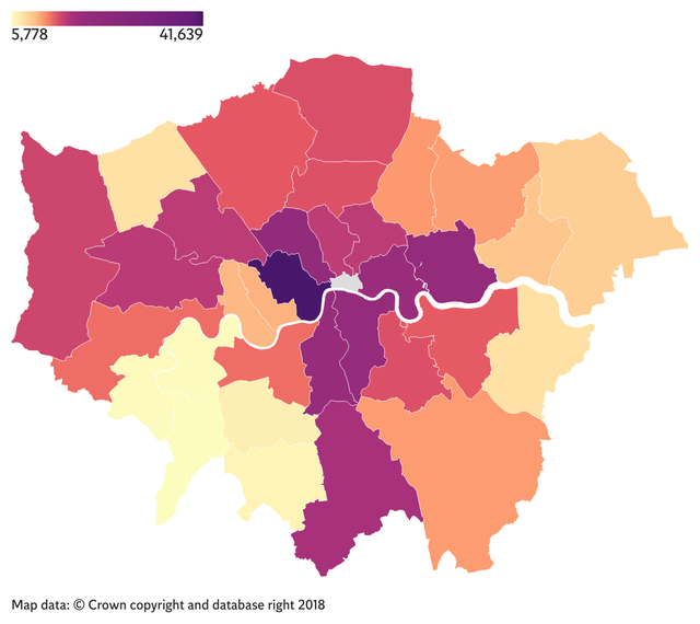 <p>Theft was the most commonly recorded crime with 148,559 offences recorded, according to the Met Police</p>