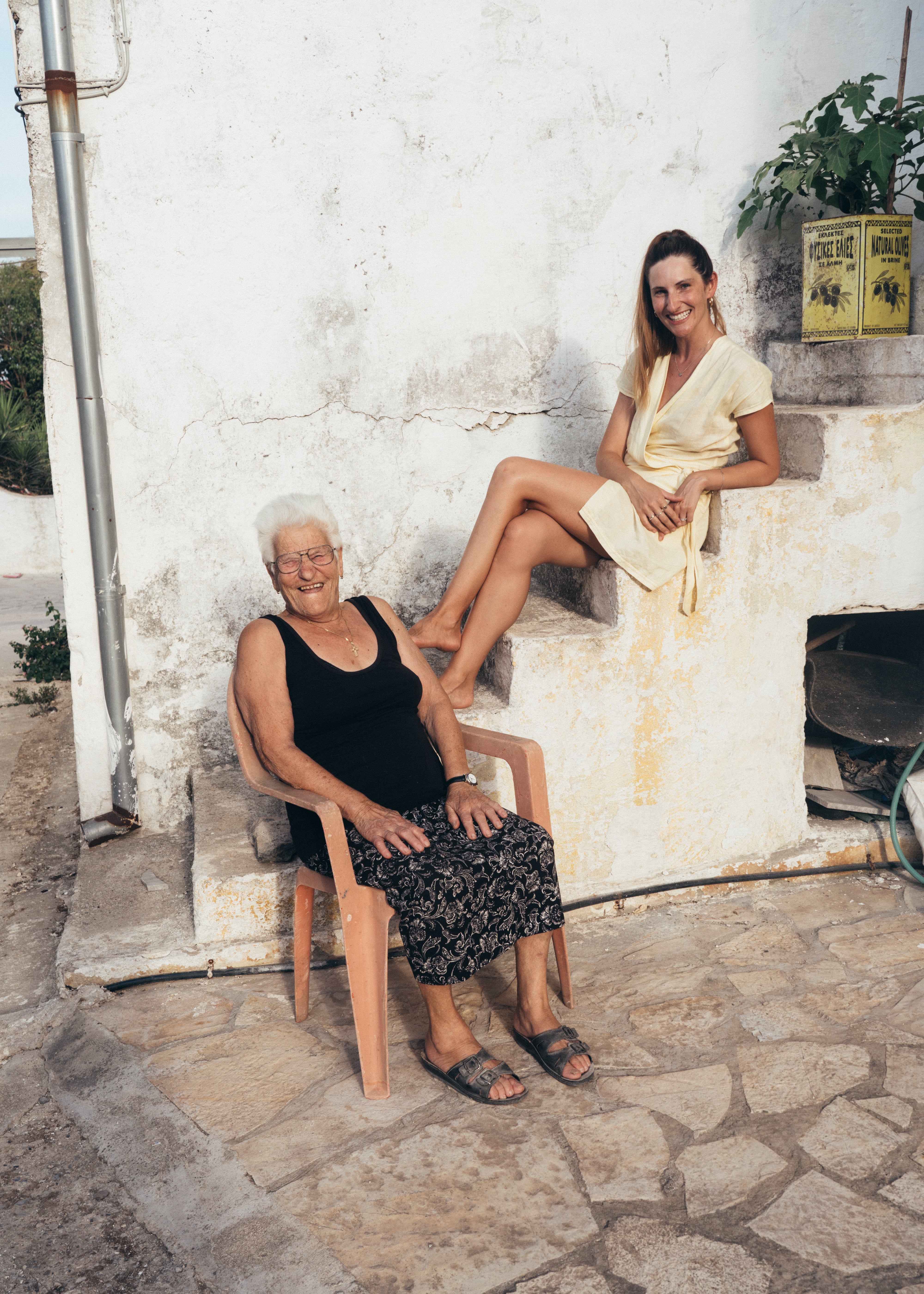 Writer and cookbook author, Anastasia Miari, and her grandmother in Corfu