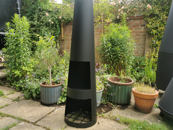 Dakota Fields Saunderson column steel wood-burning smokeless chiminea