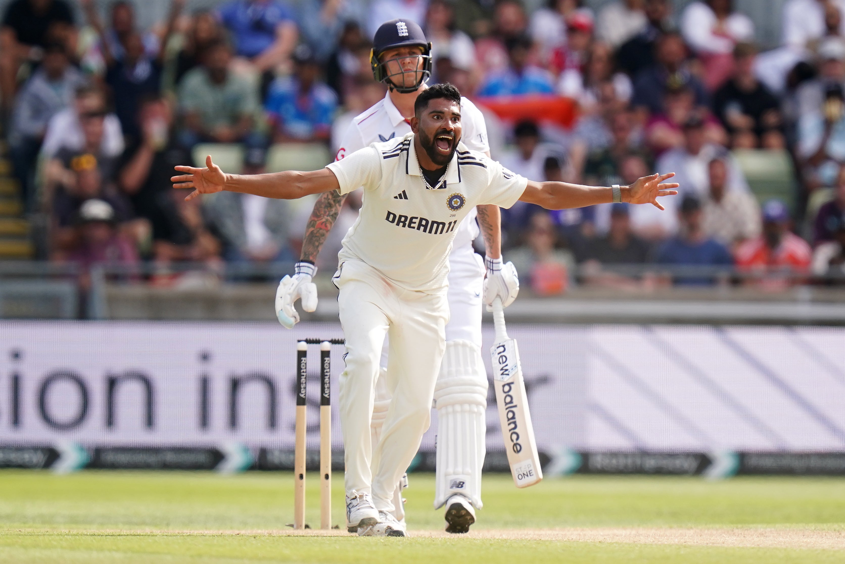 Mohammed Siraj claimed six for 70 (Jacob King/PA)