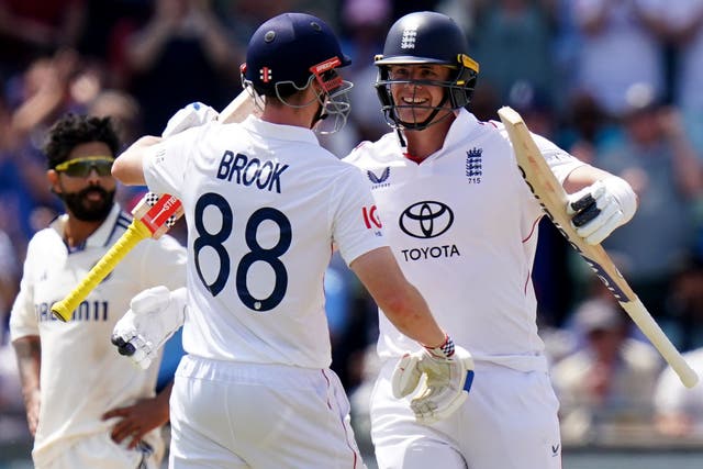 Harry Brook hailed Jamie Smith, right, as ‘a phenomenal player’ (Jacob King/PA)