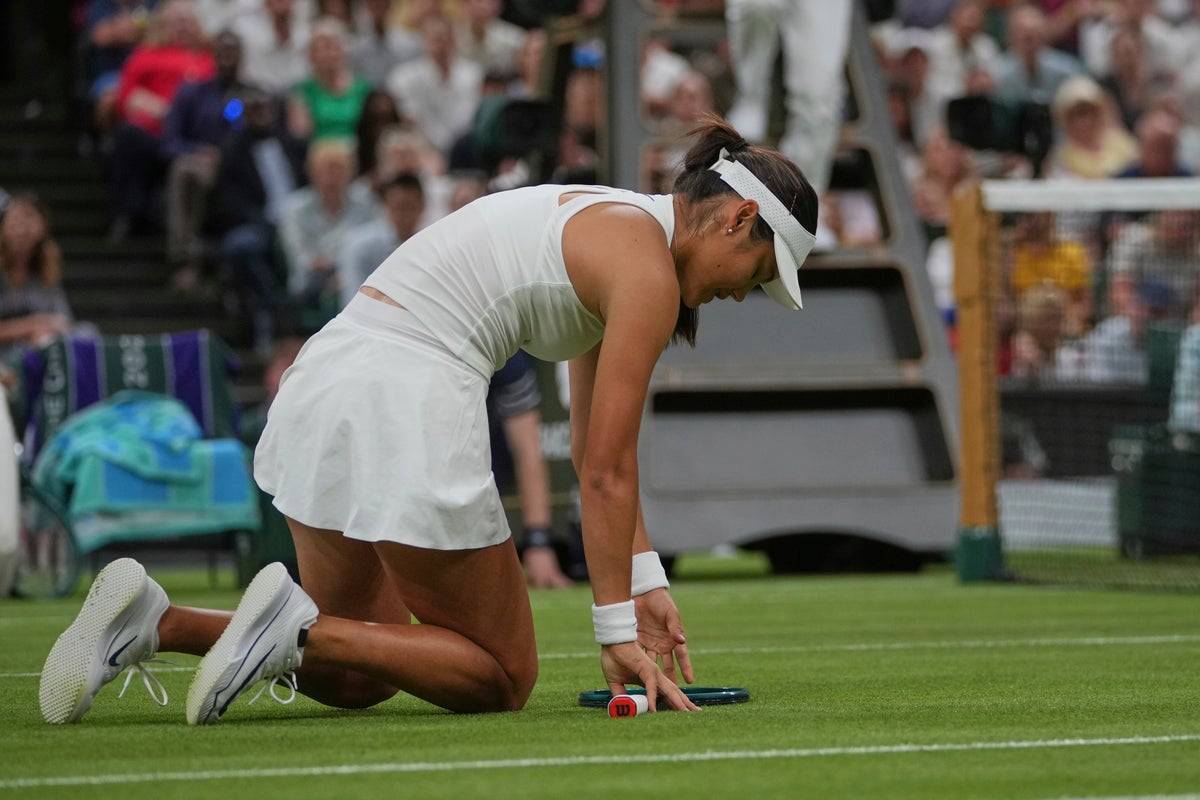 Emma Raducanu v Aryna Sabalenka – Wimbledon live: Briton fights back in Centre Court epic against world No 1