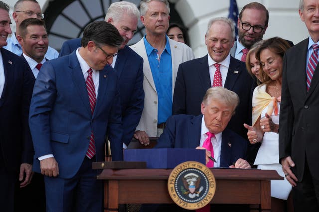 <p>President Donald Trump signs his 'Big, Beautiful Bill' on the White House's South Lawn</p>