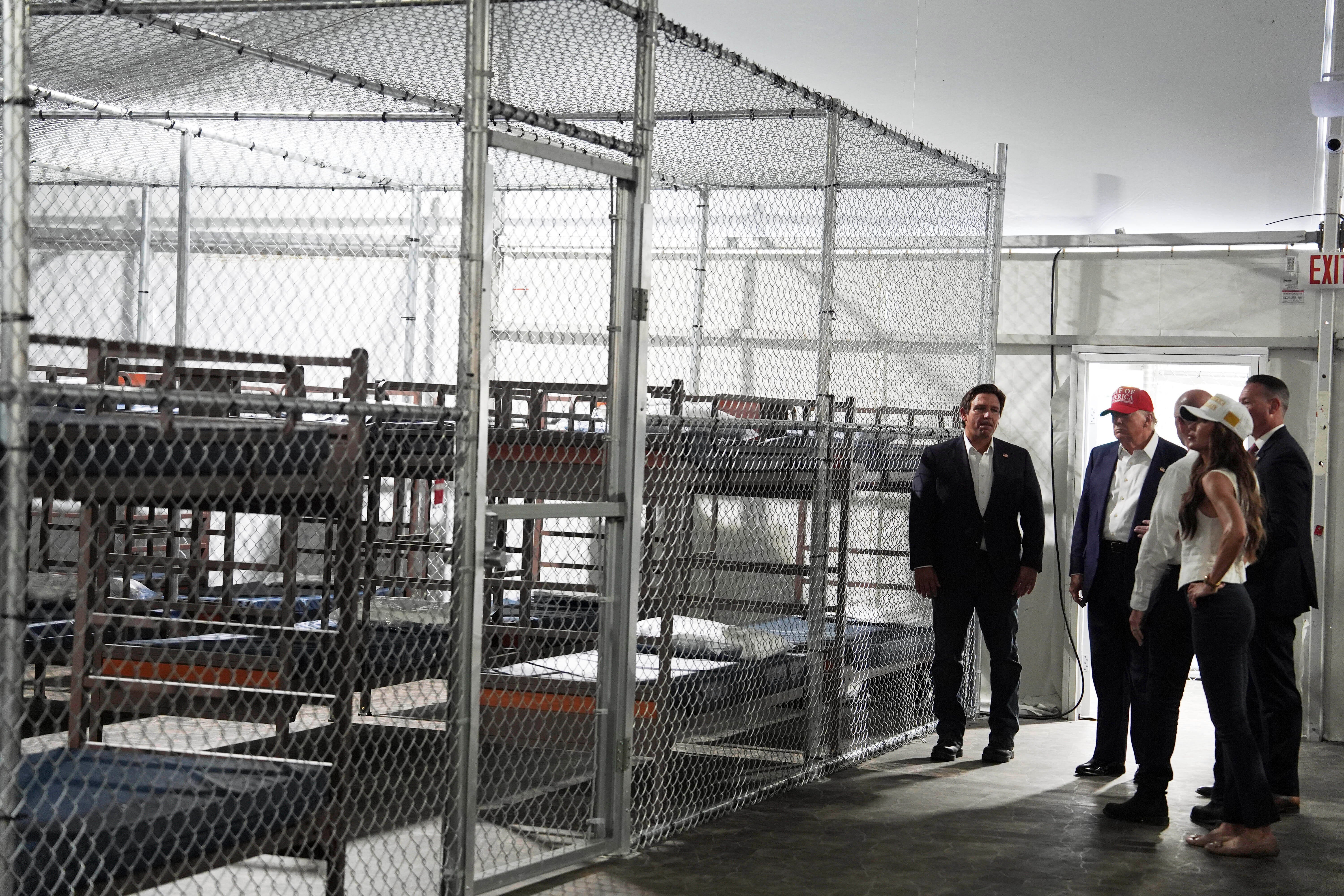 Ron DeSantis and Donald Trump toured ‘Alligator Alcatraz’ with Kristi Noem