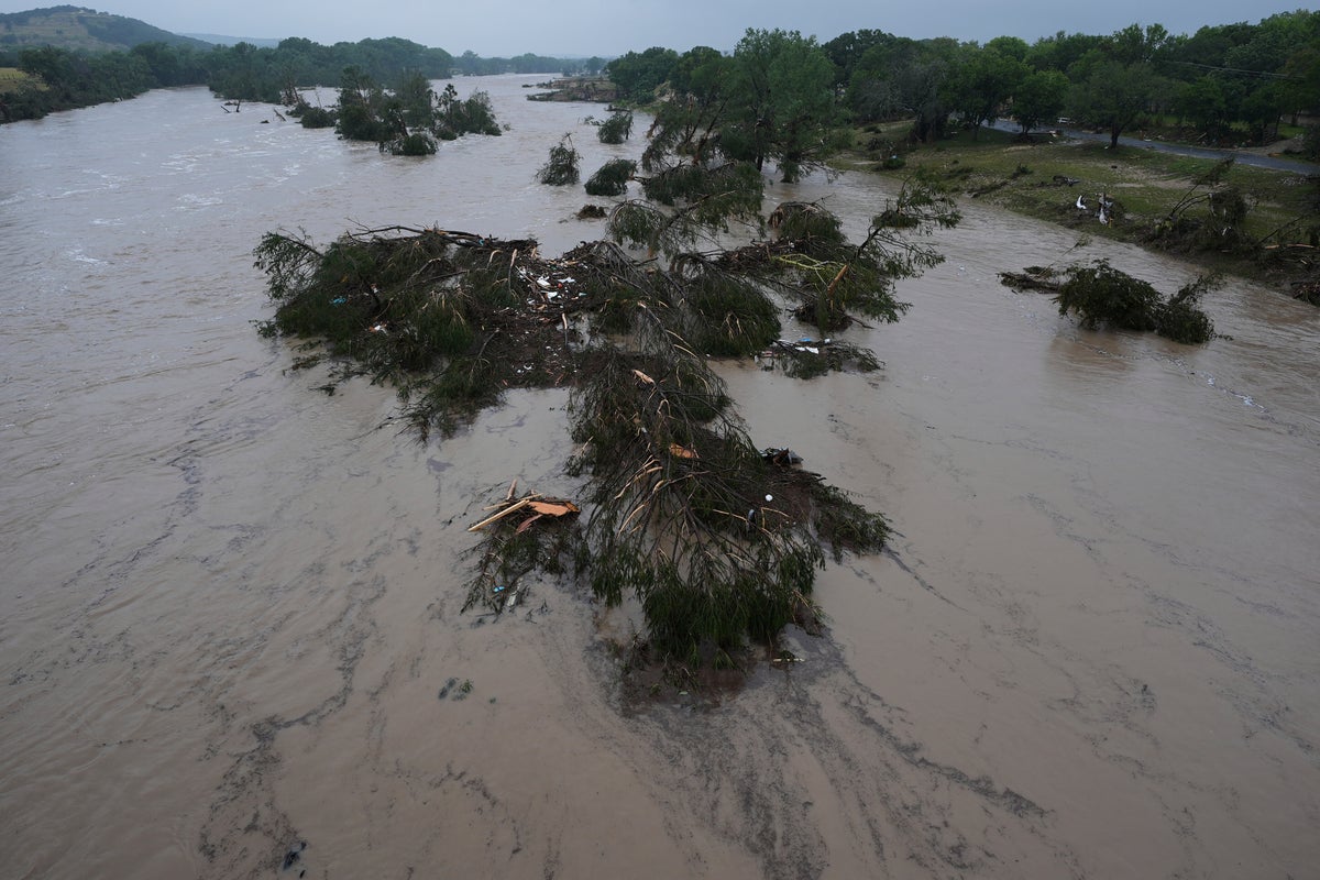 Huge scope of deadly Texas flooding captured in footage shot from bridge