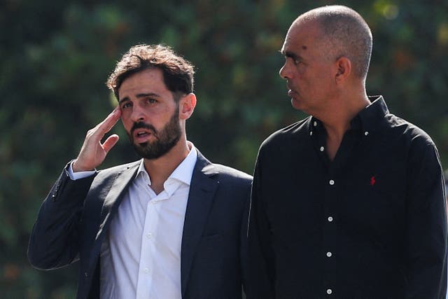 <p>Rute Cardoso reacts as pallbearers carry her late husband Diogo Jota’s coffin</p>