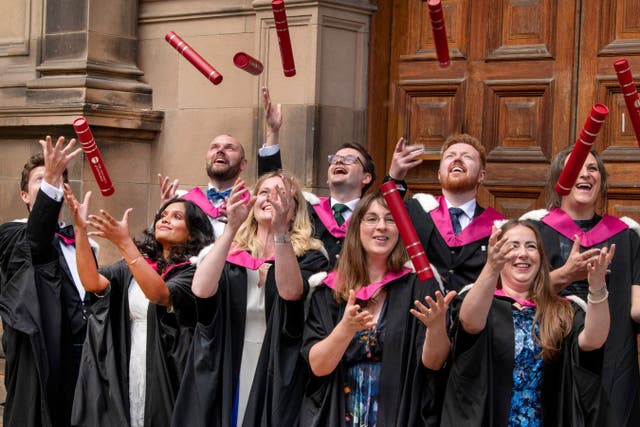 The group are celebrating their graduation from the University of Edinburgh (Douglas Robertson/PA)