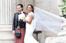Mel B arrives at St Paul’s Cathedral in dramatic gown ahead of wedding