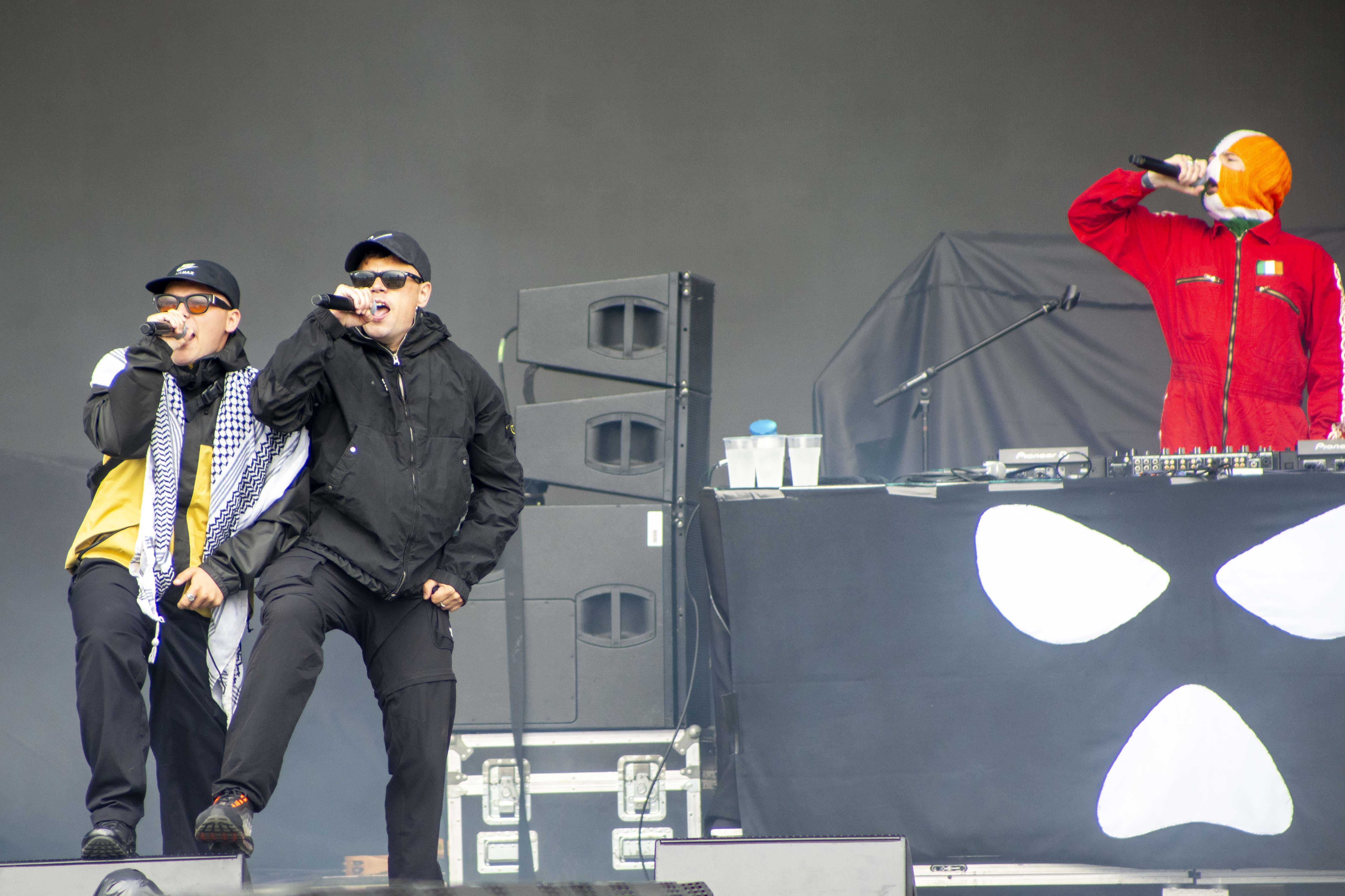 (left to right) Liam Og O Hannaidh, Naoise O Caireallain and JJ O’Dochartaigh during the Finsbury Park gig (Jeff Moore/PA)