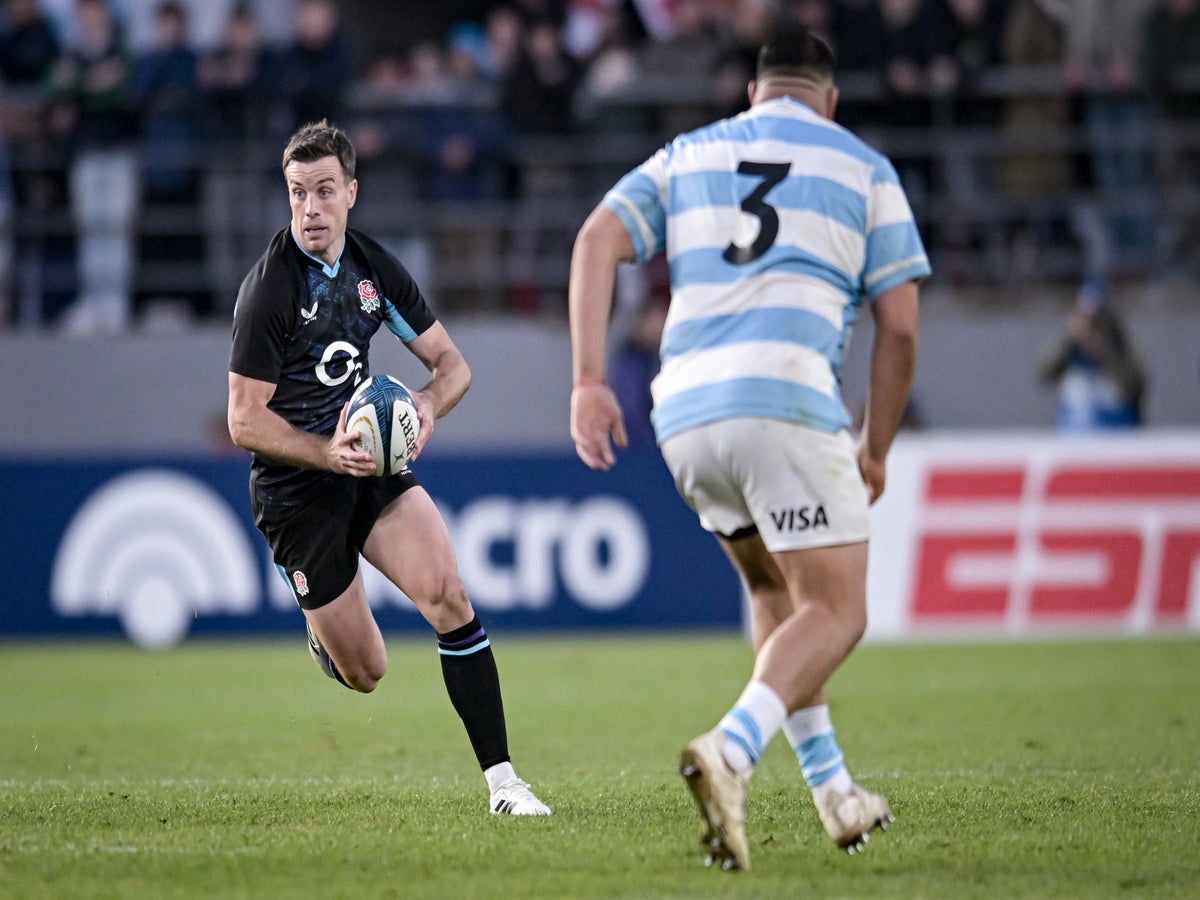 England vs Argentina rugby action