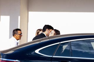 Rute Cardoso arrives on the day of the funeral ceremony of her late husband Liverpool's Portuguese soccer player Diogo Jota and his brother Andre Silva, near the Chapel of the Resurrection, in Gondomar