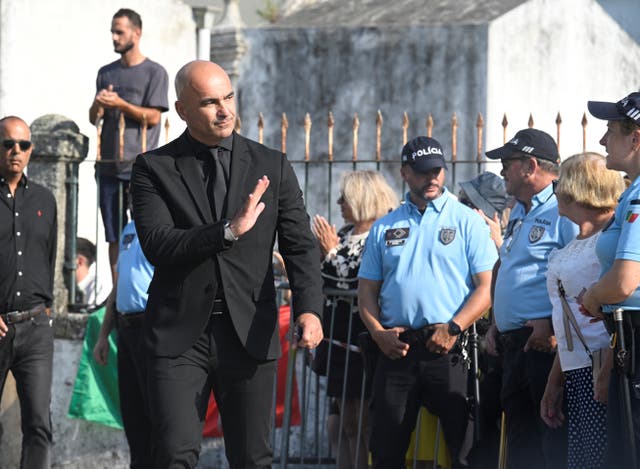 <p>Portugal manager Roberto Martinez pays tribute to Diogo Jota at funeral</p>