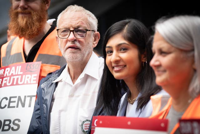 Zarah Sultana, second right, said she was quitting Labour to ‘co-lead the founding’ of a new outfit with ex-party leader Jeremy Corbyn, second left (Stefan Rousseau/PA)