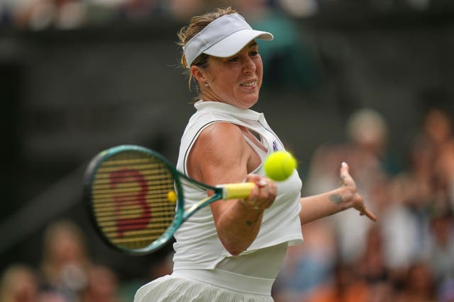 <p>Anastasia Pavlyuchenkova on court at Wimbledon</p>