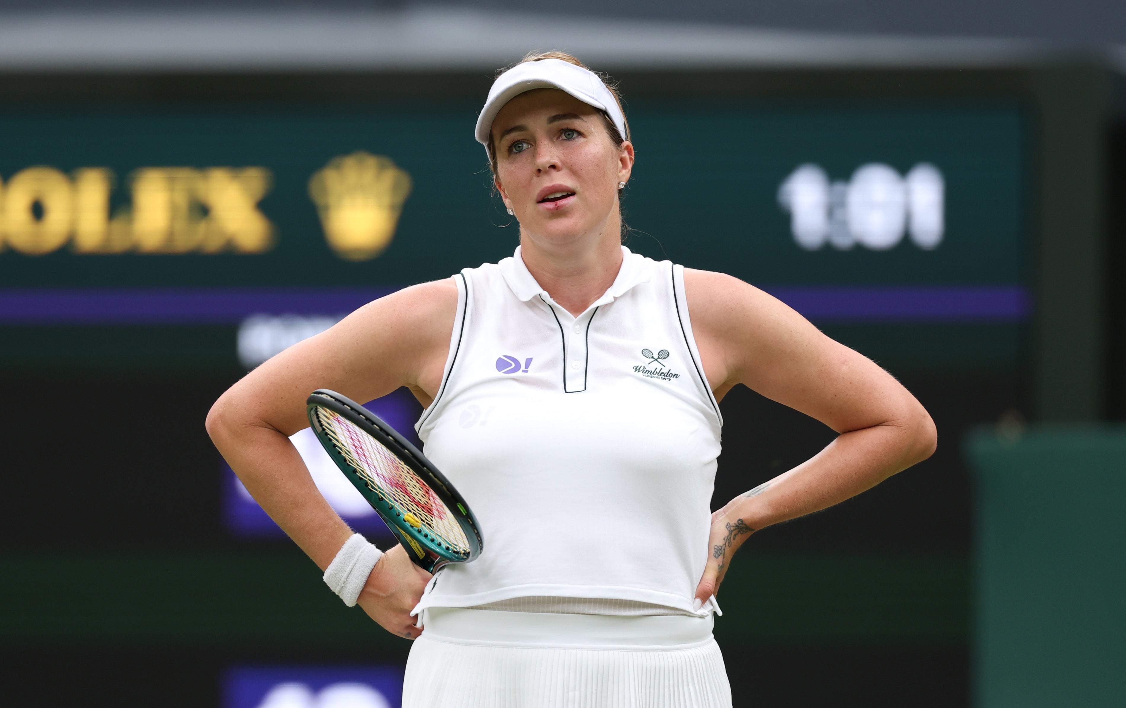 Anastasia Pavlyuchenkova shows her frustration