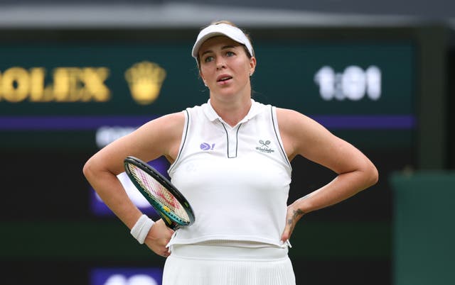 <p>Anastasia Pavlyuchenkova shows her frustration</p>