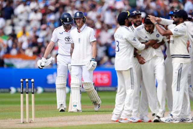 Ben Stokes was dismissed on the stroke of lunch (Martin Rickett/PA)