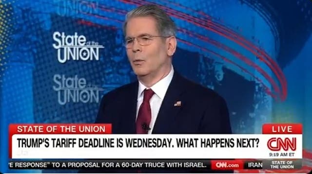 <p>Scott Bessent said he wouldn't 'give away the playbook' but gave no indication that Trump's tariff pause would be extended on Sunday</p>