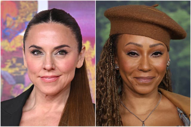 <p>Spice Girls Melanie Chisholm and Melanie Brown</p>