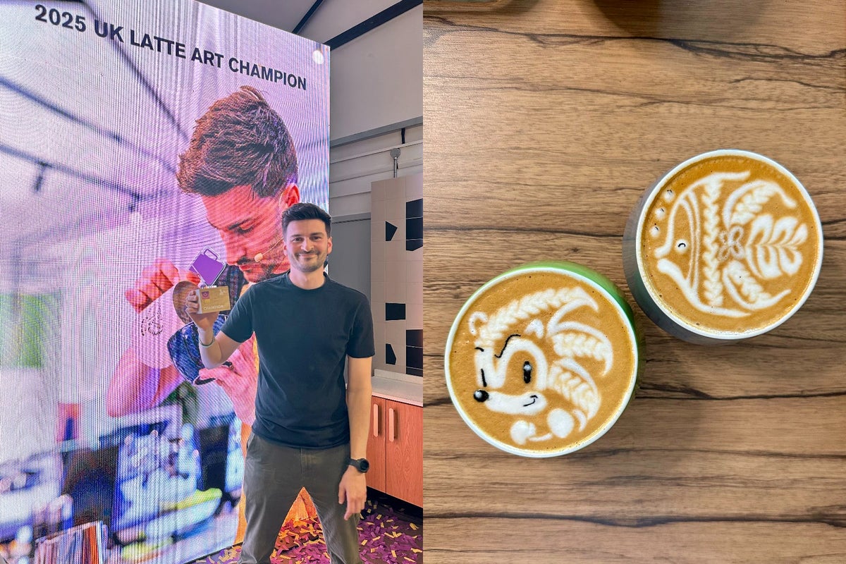 Hugely detailed Sonic the Hedgehog, dog and battleship designs see man crowned as UK latte art champion
