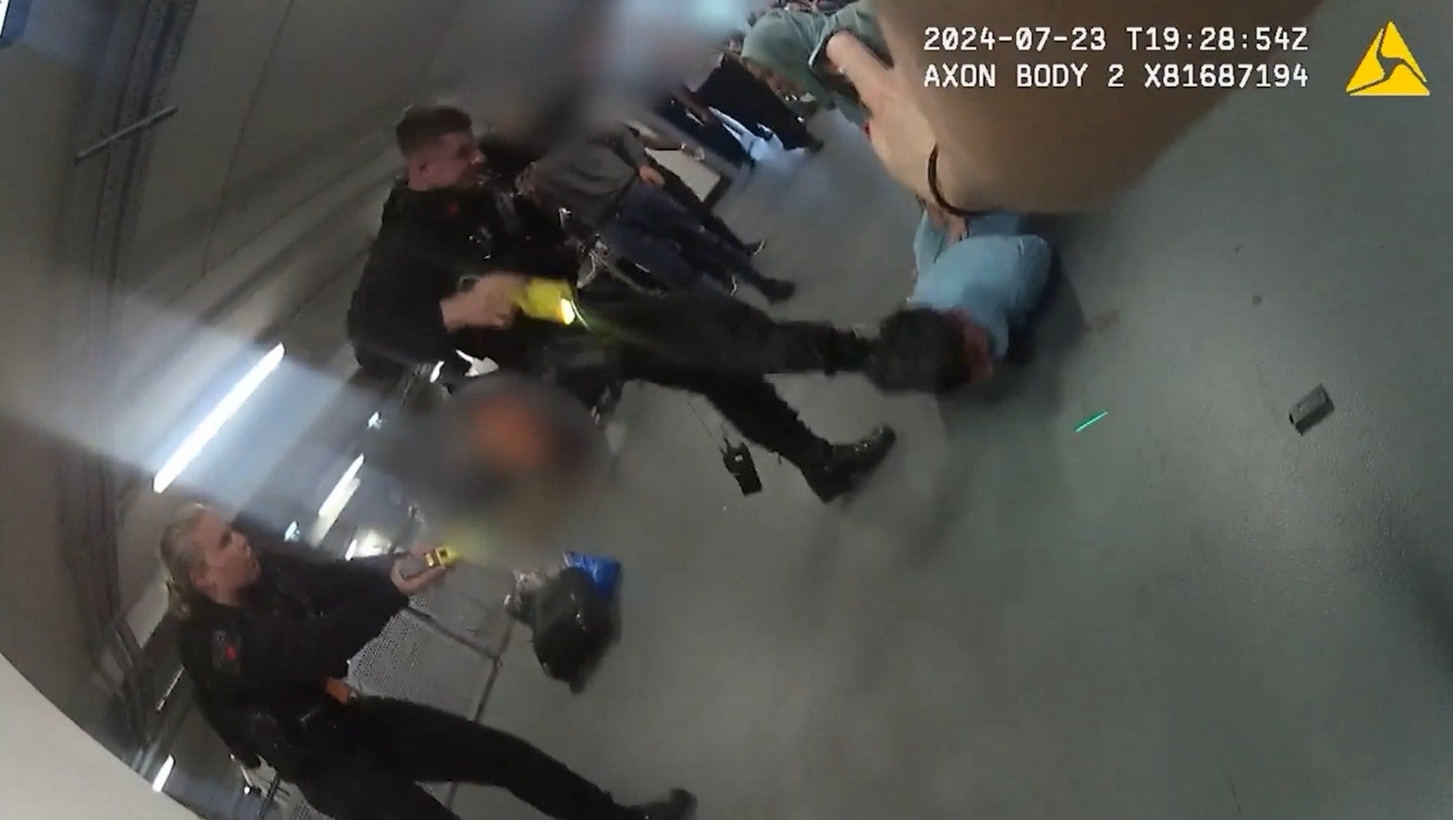 Prosecutor Paul Greeni Casey suggested to the officer that he stamped the head of Amaz, which he refused.