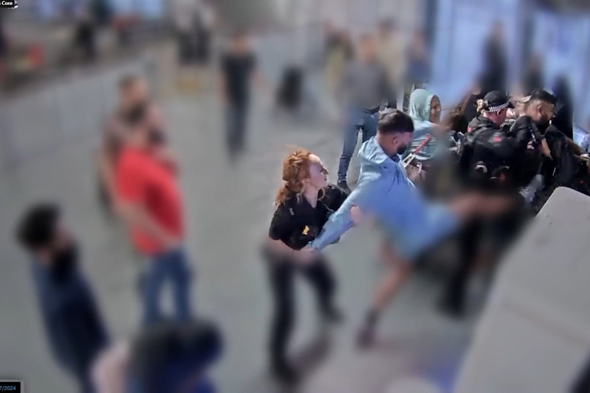 Jury shown footage of ‘brothers in Manchester Airport brawl with police officers’