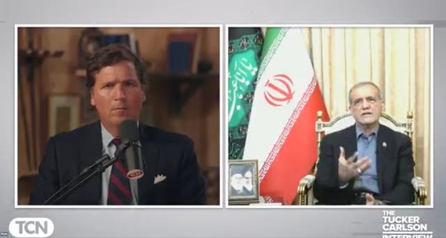 <p>Tucker Carlson sat down with Iran's president over the weekend. The nation’s leader said its nuclear facilities were ‘severely damaged’</p>
