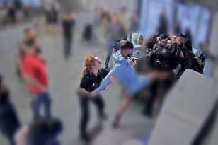 Jury shown CCTV footage of alleged assault at Manchester Airport