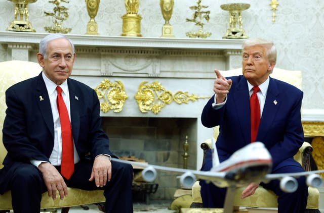<p>President Donald Trump and Israeli Prime Minister Benjamin Netanyahu are set to meet for dinner at the White House Monday evening</p>