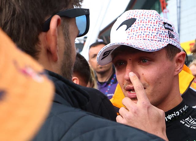 <p>Lando Norris suffered a small injury after a photographer's mishap at Silverstone</p>