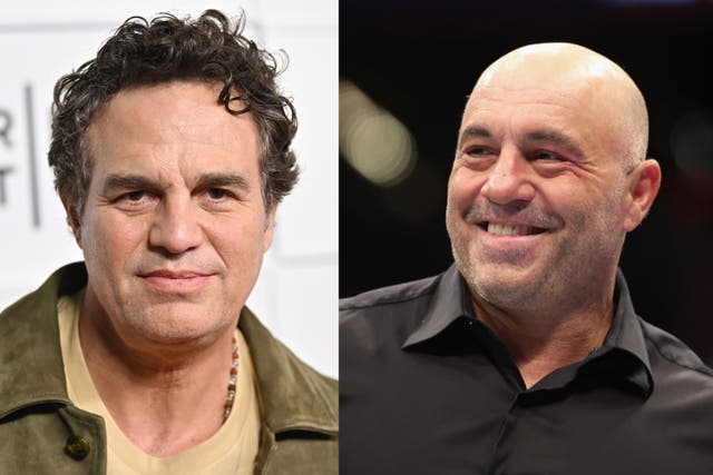 <p>Mark Ruffalo and Joe Rogan</p>