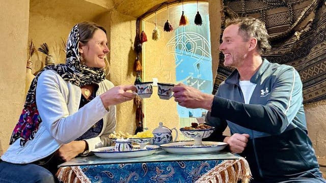 <p>Life coach Lindsay Foreman, left, and husband Craig, right, went missing as Israel bombarded Iran in June</p>
